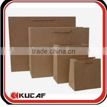 Various size recycled brown paper bag with handle