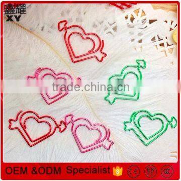 Lovely Colorful Sweet Heart Shape Metal Clip for Wedding Party Paper Clip
