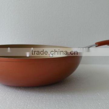 Forged Aluminum nonstick induction wok frying pan with s/s handle