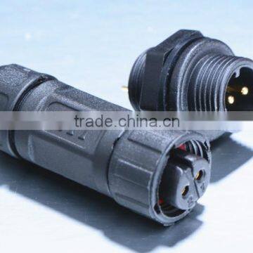 M12 2 pole rear panel mounted waterproof connector