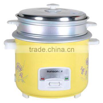 Full body cylinder rice cooker steel lid steamer rice cooker