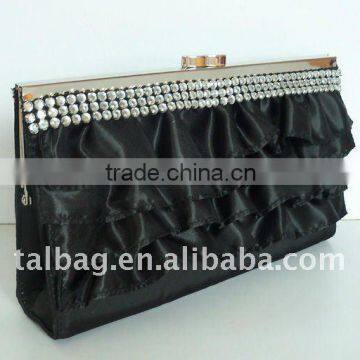 fashion black satin lady wallet