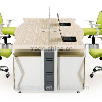 Call Center I-shape Office Table Design, Office Furniture With Cabinet for Six People photo-2