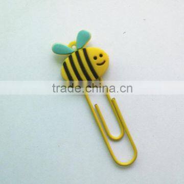 Wholesale Heart Shaped Rubber PVC Paper Clip Cartoon Characters Paper Bookmark