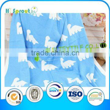 Blue Dinosaur Prints Knitted Blanket for Little Ones