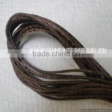 Real Nappa Leather Cords -Real Nappa Leather 2,5 mm Round stitch Lizzard Brown