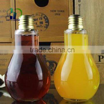 Fruit juice glass bottle with light bulb shape