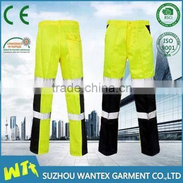 hot man workwear trousers cargo safety work pants with high visibility reflective tape