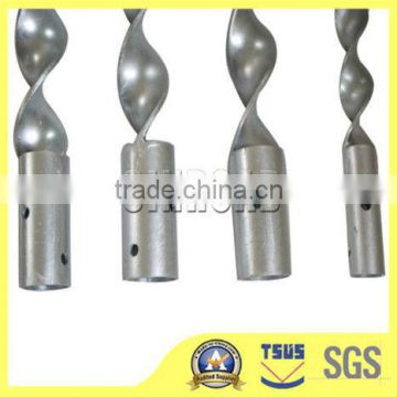 Ground screws anchor for fence