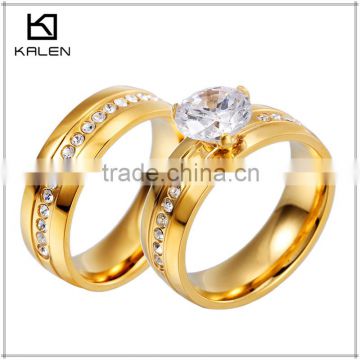 Best price titanium lord gold plated silver ring