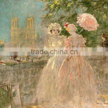 Impressionist noblewoman oil painting