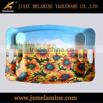 14" 18'' melamine ware frosted tray with handle