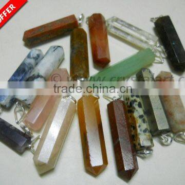 GEMSTONE FACETED HOOK POINT PENDANTS