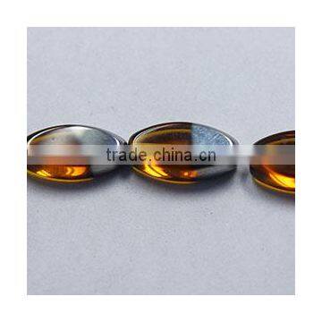 Bead Silver-plated Glass Brown 19x10mm Flat Oval photo-2