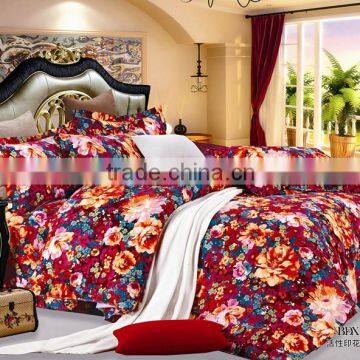 Hot sale cotton soft bed sheet , quilt , bedding sets, reactive printed floral design