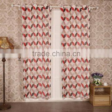 Faux Linen Petal Printed Fabric Curtain Panel drapes