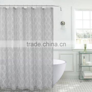 Polyester print textile bathroom shower curtain panel