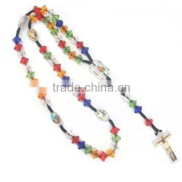 rosary,religious rosary, arcylic beaded rosary,Catholic rosary necklace, religious necklaces,arcylic beaded cord rosary