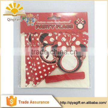 Mickey party banner decoration birthday string flags paper bunting