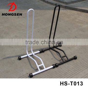 White Bicycle Bike Garage Floor Display Rack Cycle Repair Stand Parking Rack photo-3