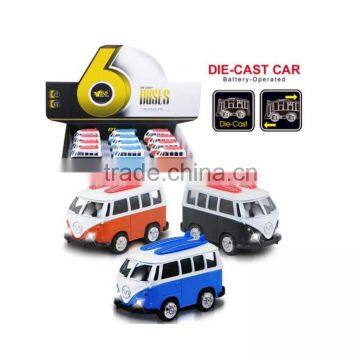 mini car toy 1:32 cute music and light diecst bus