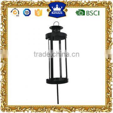 Black tall Grave outdoor insert stem metal candle lantern for ourdoor decoration