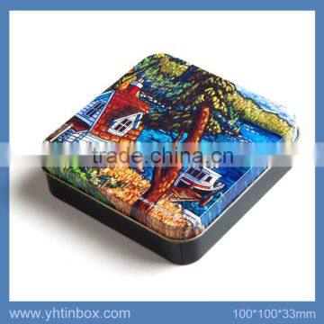 square tin cosmetic box packaging