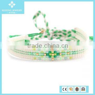 Natural Mother of Pearl Mix Bead Bracelet With Leaf Charm on Beige Leather photo-5