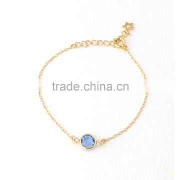 Delicated 18k gold plated rhinestone bracelet for ladies