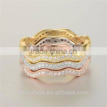 Fashion Jewelry Silver 925 Handmade Gold Plated Ring With Clear Zircon photo-2