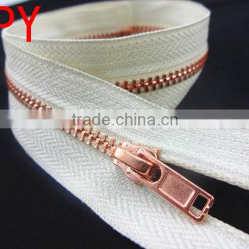 rose gold chain zipper