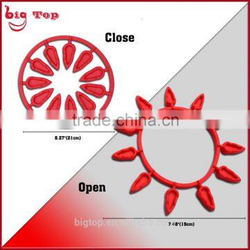 BT0188 Wholesale Silicone Circular Heat Resistant Table Mat Collapsible Cup Mat Leaf-shaped Table Mat photo-4