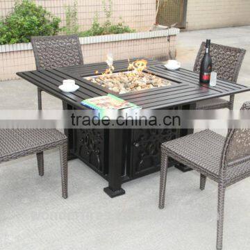 Square Chat Fire Pit Table - Outdoor manmade clay patio fire pit for party