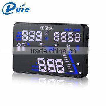 Wholesale 5.5 Inch led car hud head up display with gps clock display and over-speed,over-voltage, over-temperature alarm