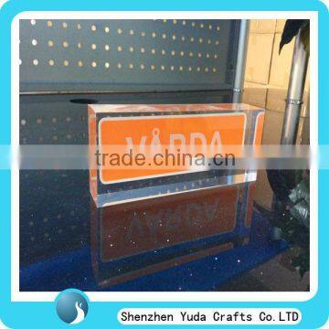 diy clear acrylic solid logo block,solid acrylic block
