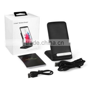 Universal 3 Coils Wireless Charger Phone Stand Cradle For All Qi-enabled Smartphone photo-5