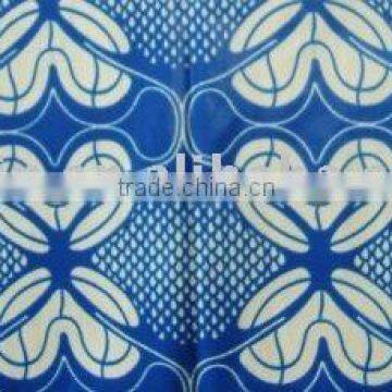 Indian Blue African Real Wax Cotton Print Fabric