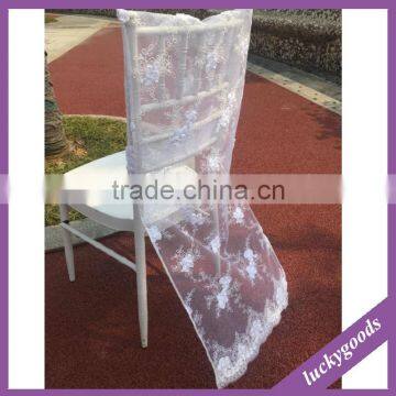 LGS024 Wedding Elegant Cream White Lace Chair Sash Wholesale photo-2