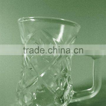 80ml pretty glass tea cups ,white wine glass with handle