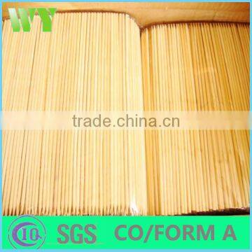 WY-194 Natural thin bamboo skewer tips and bamboo sticks for bbq sale