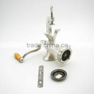 10# manual plated tin meat mincer with biscuit maker