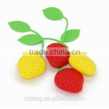 Wholesale Strawberry Fruit Silicone Tea Infusers /silicone Strawberry Tea Infuser With Lid photo-3
