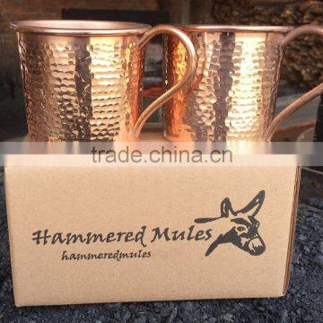 Moscow Mule Mug 100% Copper/ Copper Mug With Custom Gift Box / Mow Mule Mugs With Gift Pack photo-3