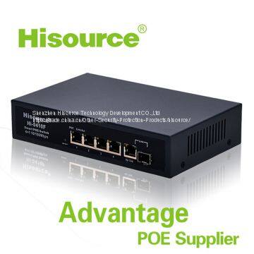 Unmanaged Poe Switch Fiber Optic 4+2 Port 48V for CCTV photo-3