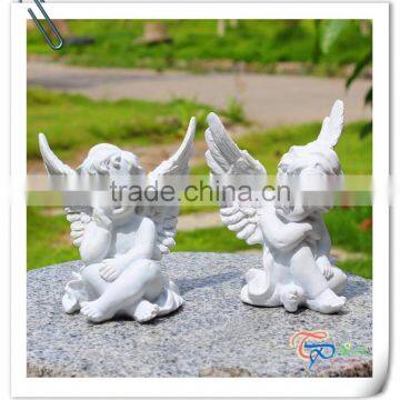 Hot Sale resin white small cute cupid angel statue