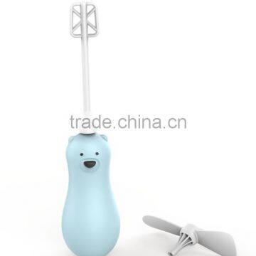 Multi-functional Dual Plug Electric Cooking Mixser, Soft Fan Leaves Electric Blender Stick, Cute Bear Design Cooking Mixmaster