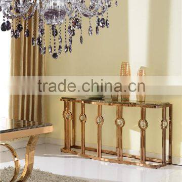 2016 Hot Sell Deluxe Living Room Stainless Steel Entrance Table in Golden Color F818G photo-2