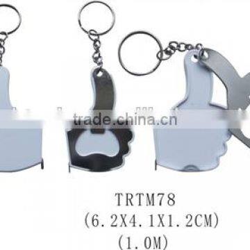 Multifuncional thumb shape bottle opener with tape measure