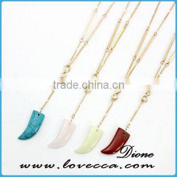 Dubai gold necklace fashion gold long chain gemstone necklace