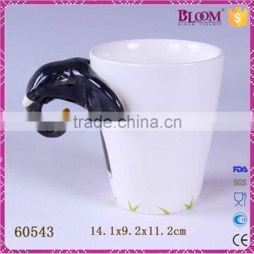 Unique White Ceramic Elephant Desgin Animal Mug photo-3